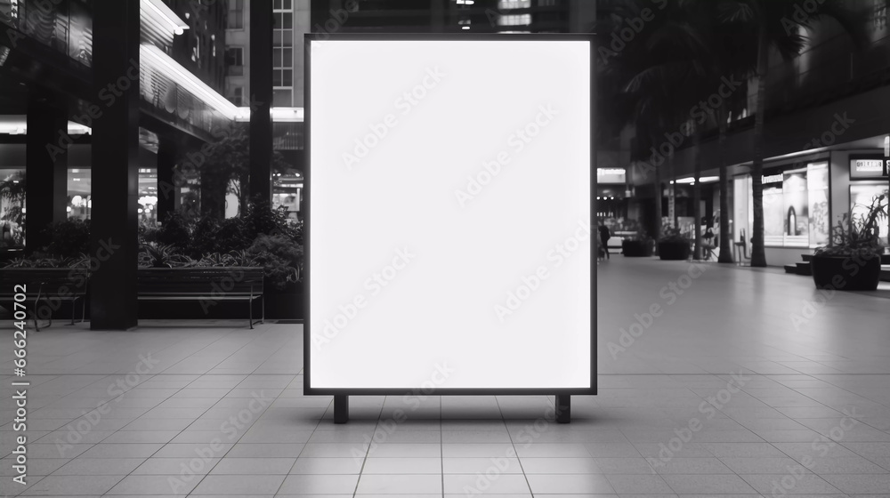 Digital media blank black and white screen modern panel signboard for advertisement design in shopping centre gallery, mockup with blurred background, digital kiosk Digital media blank black and white screen modern panel signboard for advertisement design in shopping centre gallery, mockup with blurred background, digital kiosk