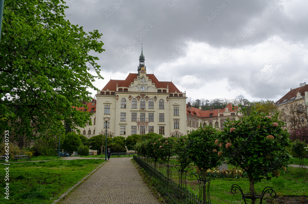 Lycko Square with a school in Karlin, Prague Lycko Square with a school in Karlin, Prague