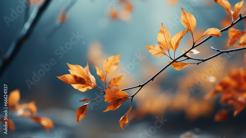 Autumn colored fall leaves