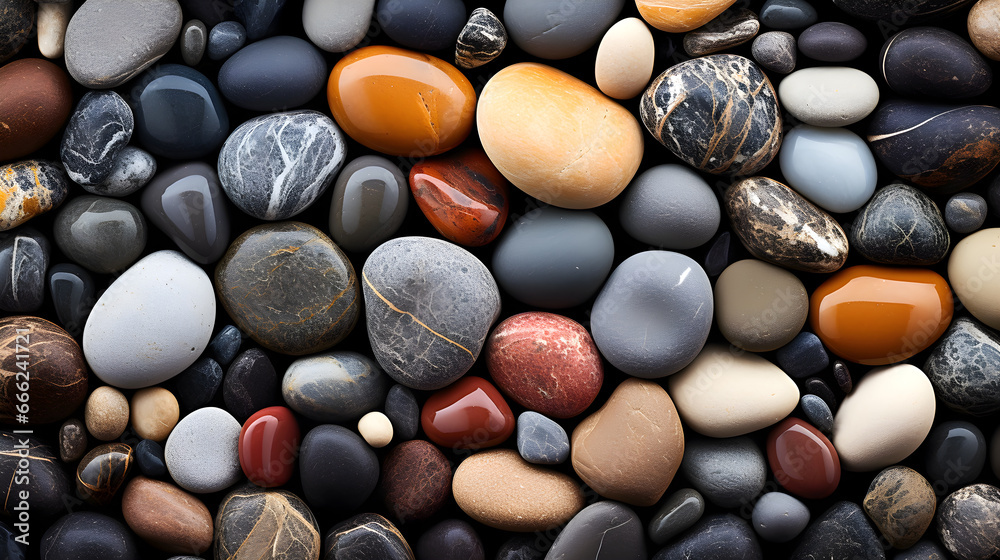 Background abstract in style of collection of stones of different colors dark themed