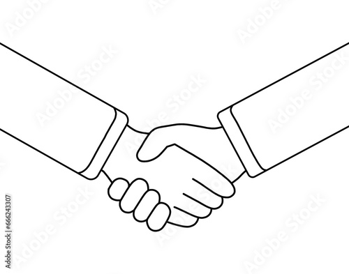 Business man handshake illustration clipart.