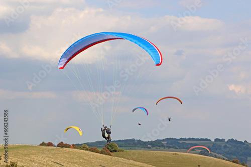  Paragliders at Golden Ball in Wiltshire 