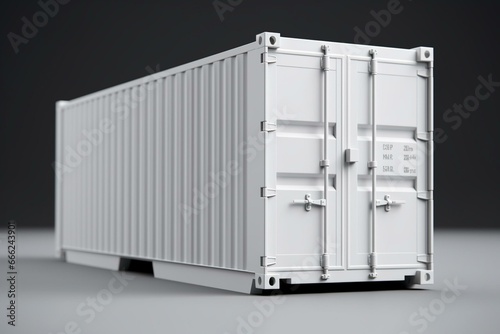 white shipping container. transport concept. 3D image. Generative AI