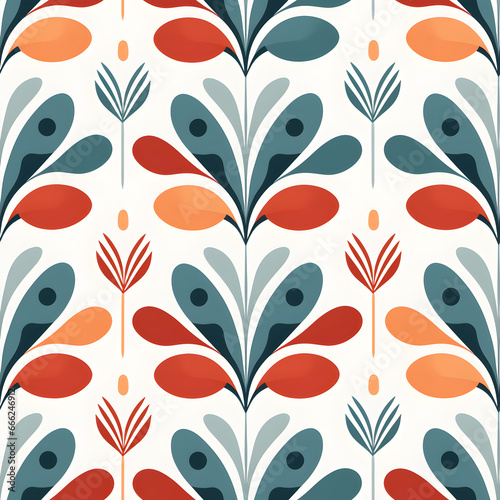 Retro pattern tile seamless floral texture