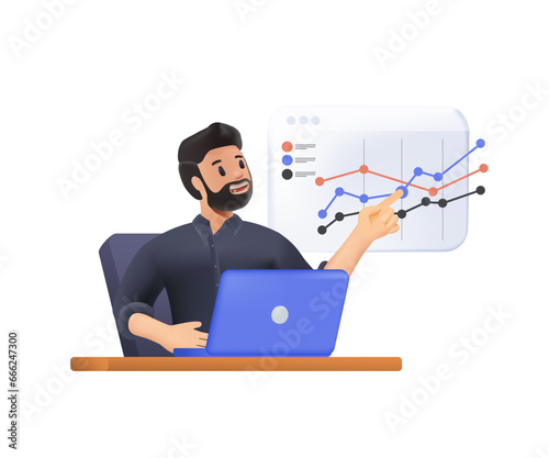 Stock trading for successful idea. Excellent investing business and banking management. Trading illustration set.