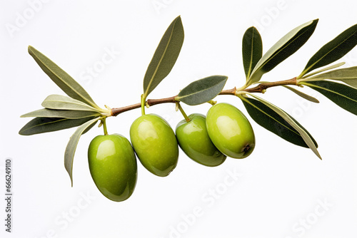 Wallpaper Mural Green and black olives with leaves on a white background Isolated Torontodigital.ca
