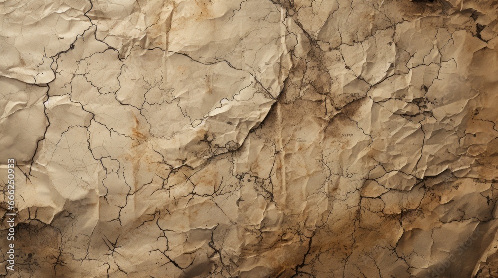 Creased Map Close-up: A detailed shot showcasing the fine, crinkled patterns and the creased texture of the old map Creased Map Close-up: A detailed shot showcasing the fine, crinkled patterns and the creased texture of the old map