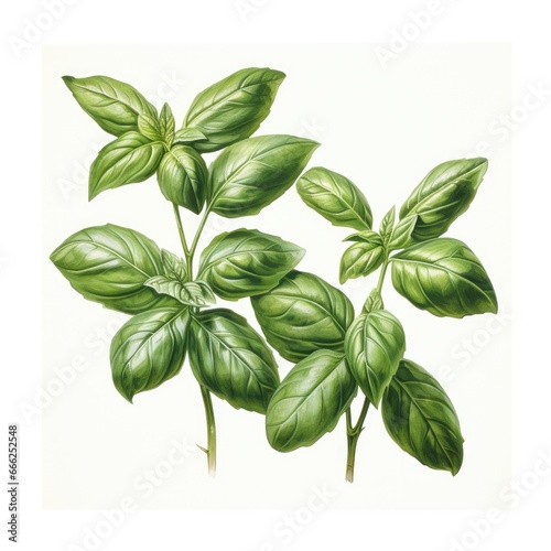 basil detailed watercolor painting fruit vegetable clipart botanical realistic illustration