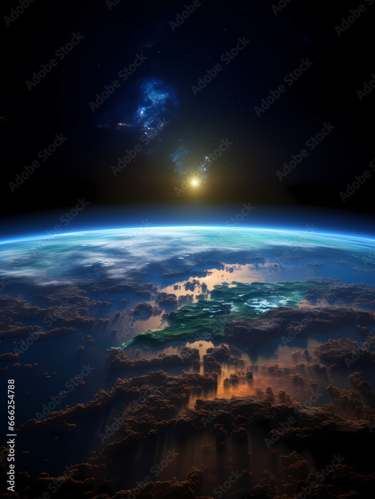 Looking down on the earth background wallpaper poster PPT