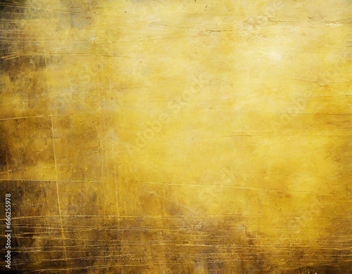 Yellow rough vintage paper background.Gold rustic grunge old stained papyrus wallpaper for design work with copy space.