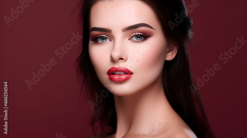 Photo Beautiful makeup face of woman