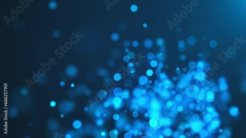 Blue bokeh particles. Computer generated 3d render