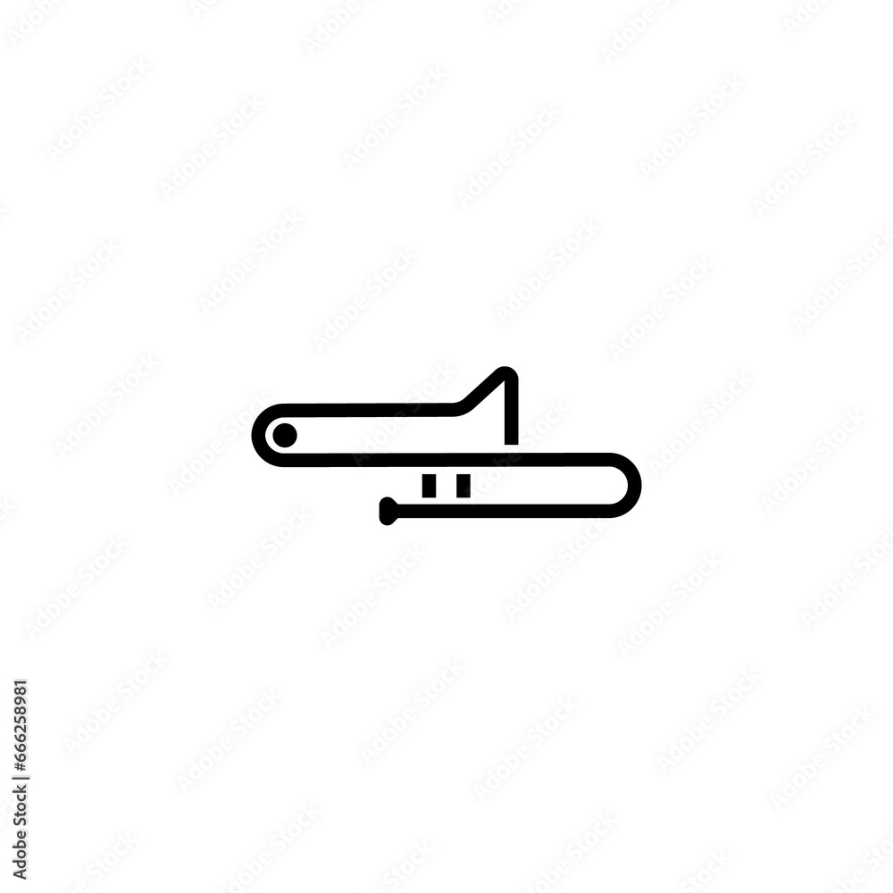 Trombone Simple Line Logo Vector Trombone Simple Line Logo Vector