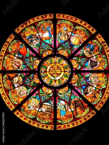 flowers stained glass window mosaic religious collage artwork retro vintage textured religion