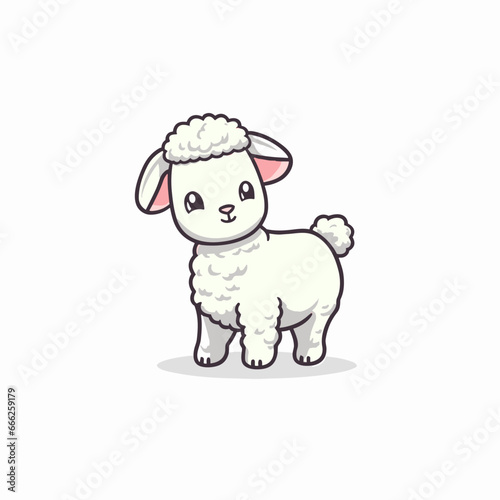 Lamb hand-drawn illustration. Lamb. Vector doodle style cartoon illustration. generative ai