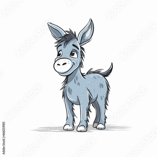 Donkey Jenny hand-drawn illustration. Donkey Jenny. Vector doodle style cartoon illustration. generative ai