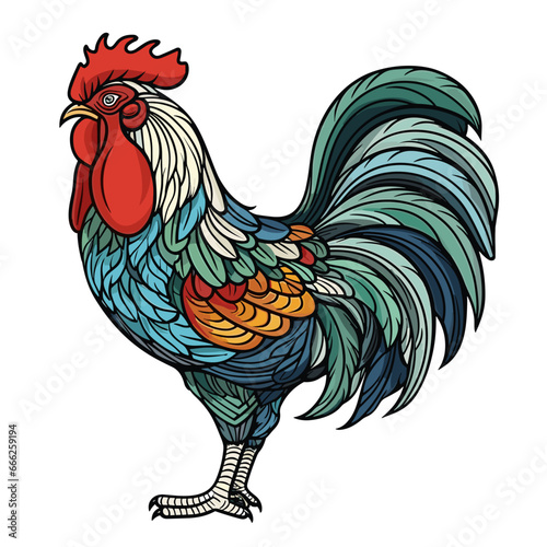 Rooster hand-drawn illustration. Rooster. Vector doodle style cartoon illustration. generative ai