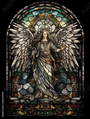 Wallpaper Mural angle stained glass window mosaic religious collage artwork retro vintage textured religion Torontodigital.ca