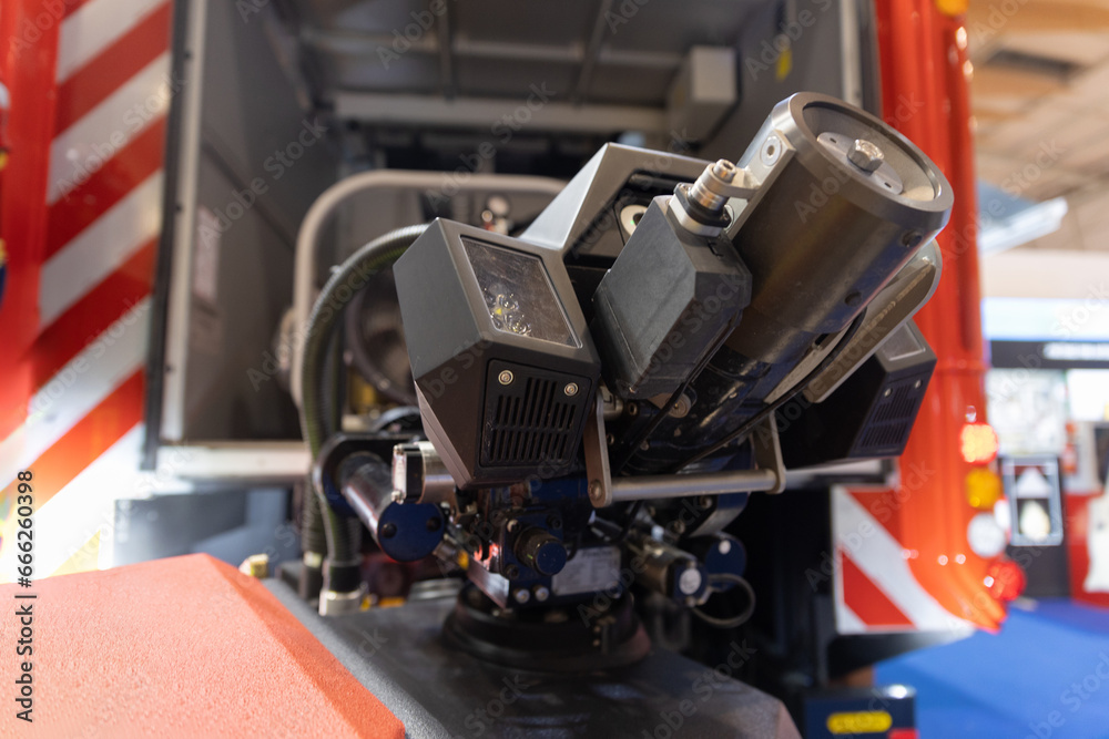 Fototapeta premium Part of firefighter drone with intricate parts.