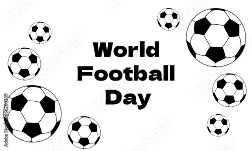 World football day background concept. Football or soccer vector illustration on isolated background