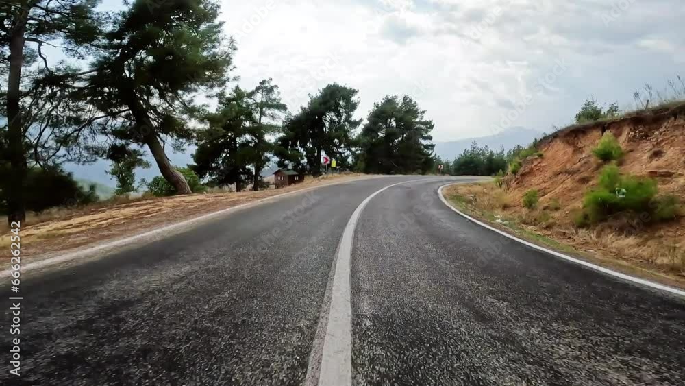 Road trip by car along the mountain roads and serpentines on sanset of Turkey. Road trip by car along the mountain roads and serpentines on sanset of Turkey.