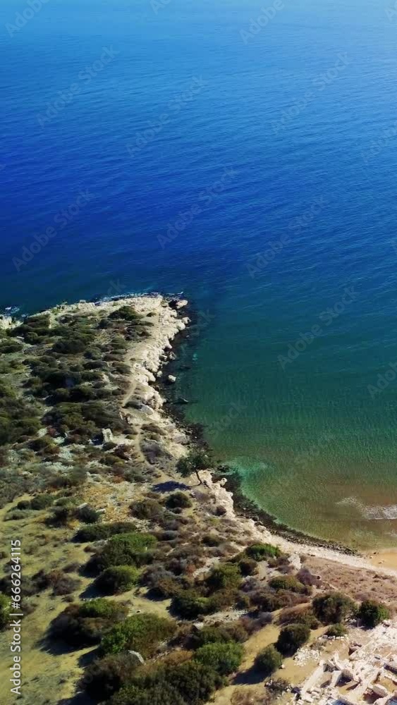 Tranquil Shoreline: Aerial View of Natural Beauty and Scenic Beach.Turkey Tranquil Shoreline: Aerial View of Natural Beauty and Scenic Beach.Turkey