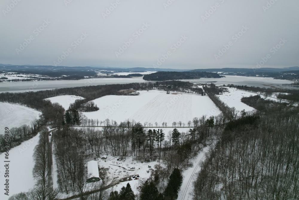 Winter landscapes in upstate New York