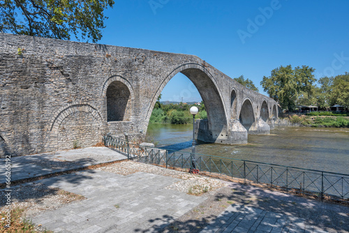 Arta bridge over Arachthos river, Epirus, Greece photo