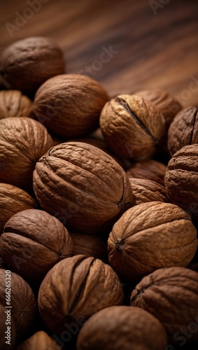 A Close-Up of a bunch of Walnut