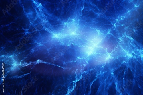 background with blue electrical discharge and plasma. Generative AI