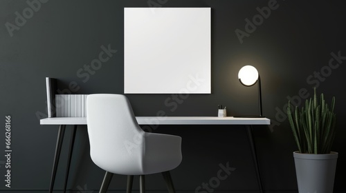 Blank empty frame poster mockup portfolio living room presentation furniture living room white