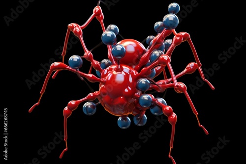Illustration of a cyhalothrin insecticide molecule. Generative AI photo