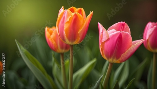 Red and yellow tulips