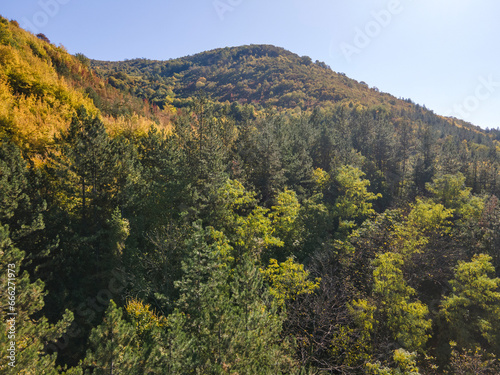 Aerial Autumn view of Balkan Mountains  Bulgaria