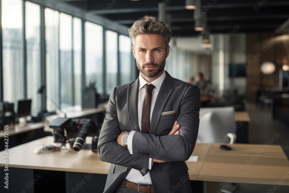 Portrait of a Stylish Businessman in His Modern Corporate Office Portrait of a Stylish Businessman in His Modern Corporate Office