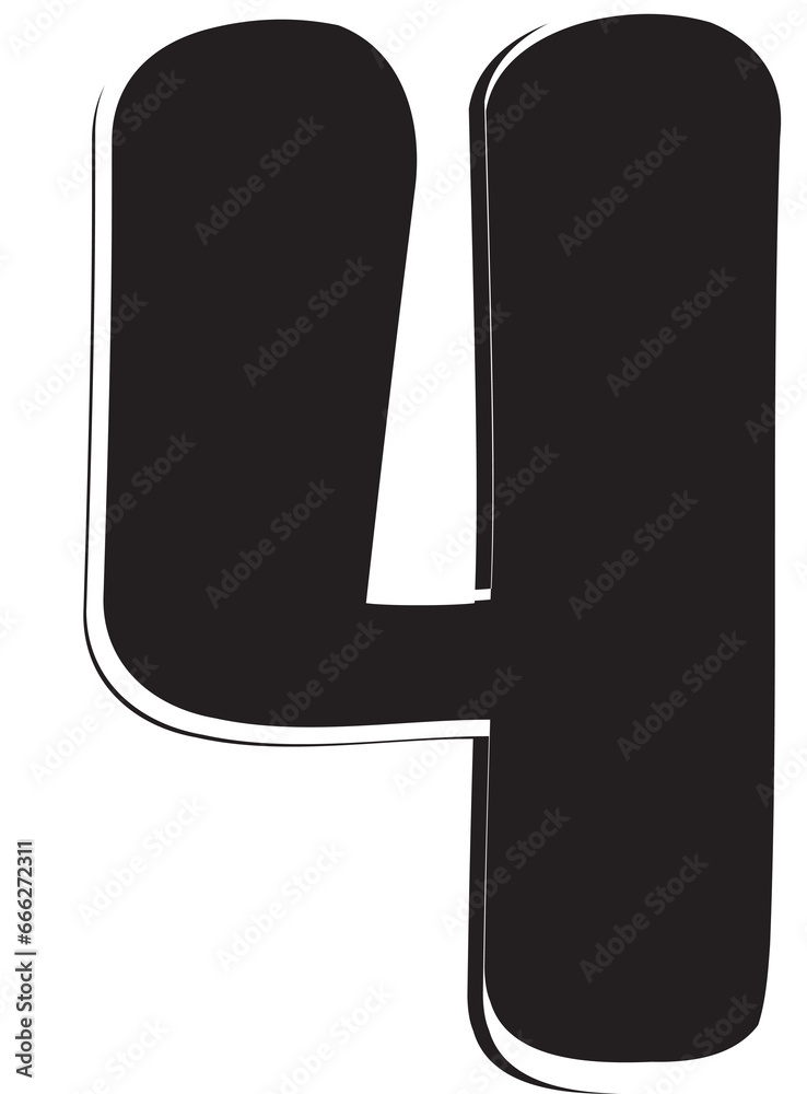 Black bold number 4 Black bold number 4