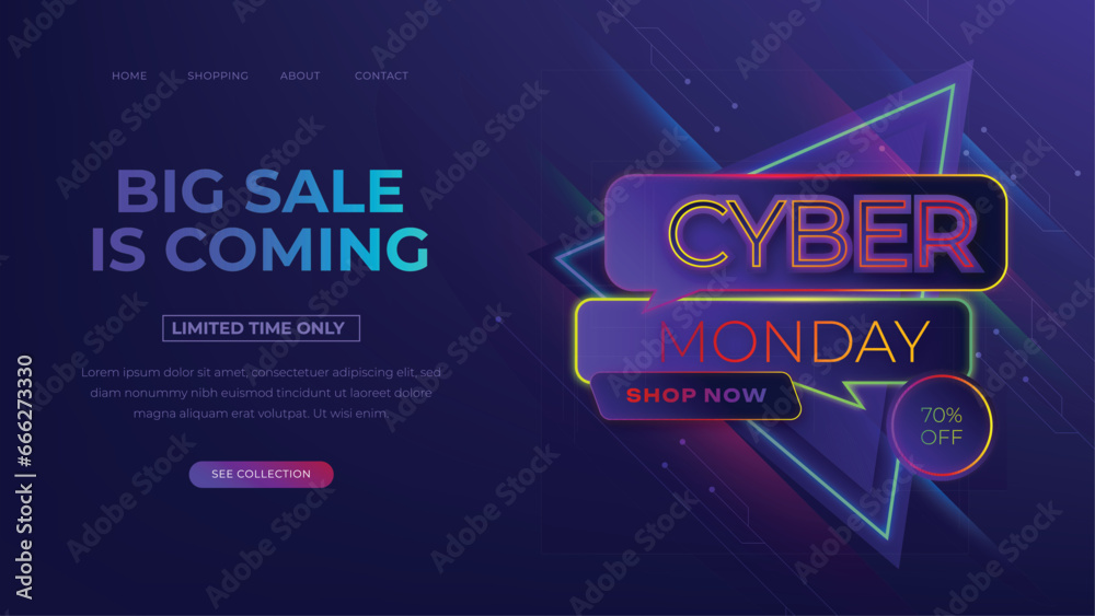 gradient cyber monday landing page design vector illustration gradient cyber monday landing page design vector illustration