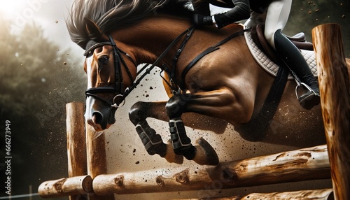 A rider maneuvering through an obstacle course on horseback, representing grace and agility. © OKAN