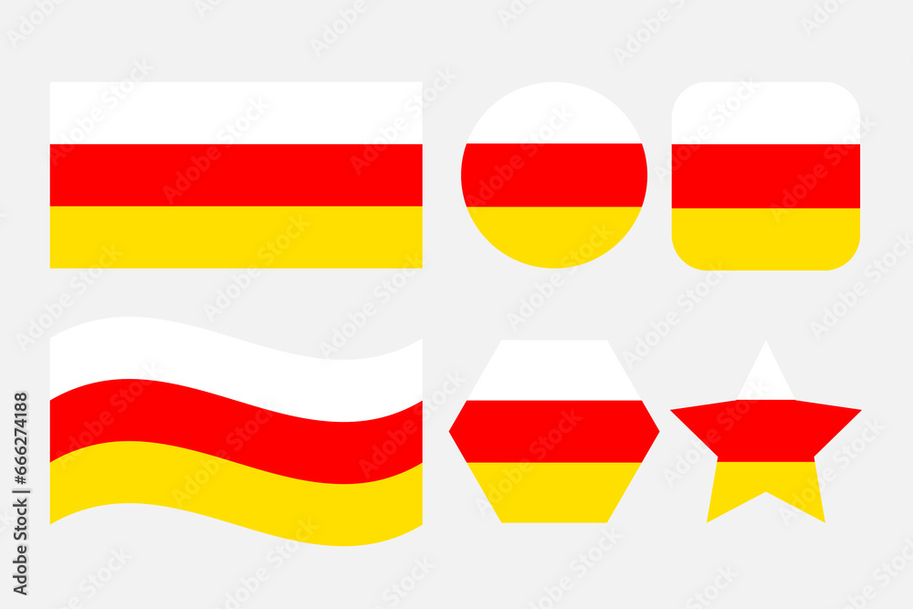 South Ossetia flag simple illustration for independence day or election South Ossetia flag simple illustration for independence day or election