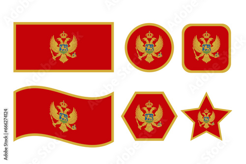 Montenegro flag simple illustration for independence day or election