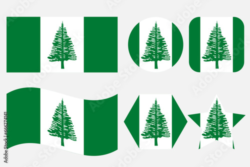 Norfolk Island flag simple illustration for independence day or election