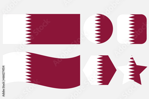 Qatar flag simple illustration for independence day or election