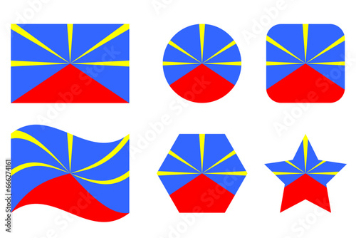 Reunion flag simple illustration for independence day or election