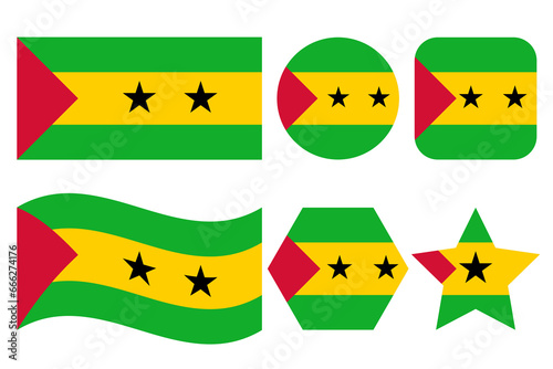 Sao Tome and Principe flag simple illustration for independence day or election