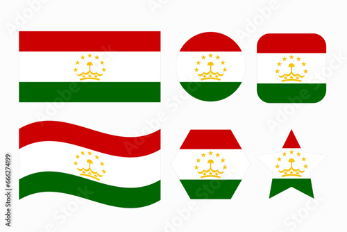 Free Download Tajikistan flag simple illustration for independence day or election - GFXLoad