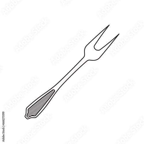 Hand drawn Kids drawing Cartoon Vector illustration deli fork Isolated in doodle style