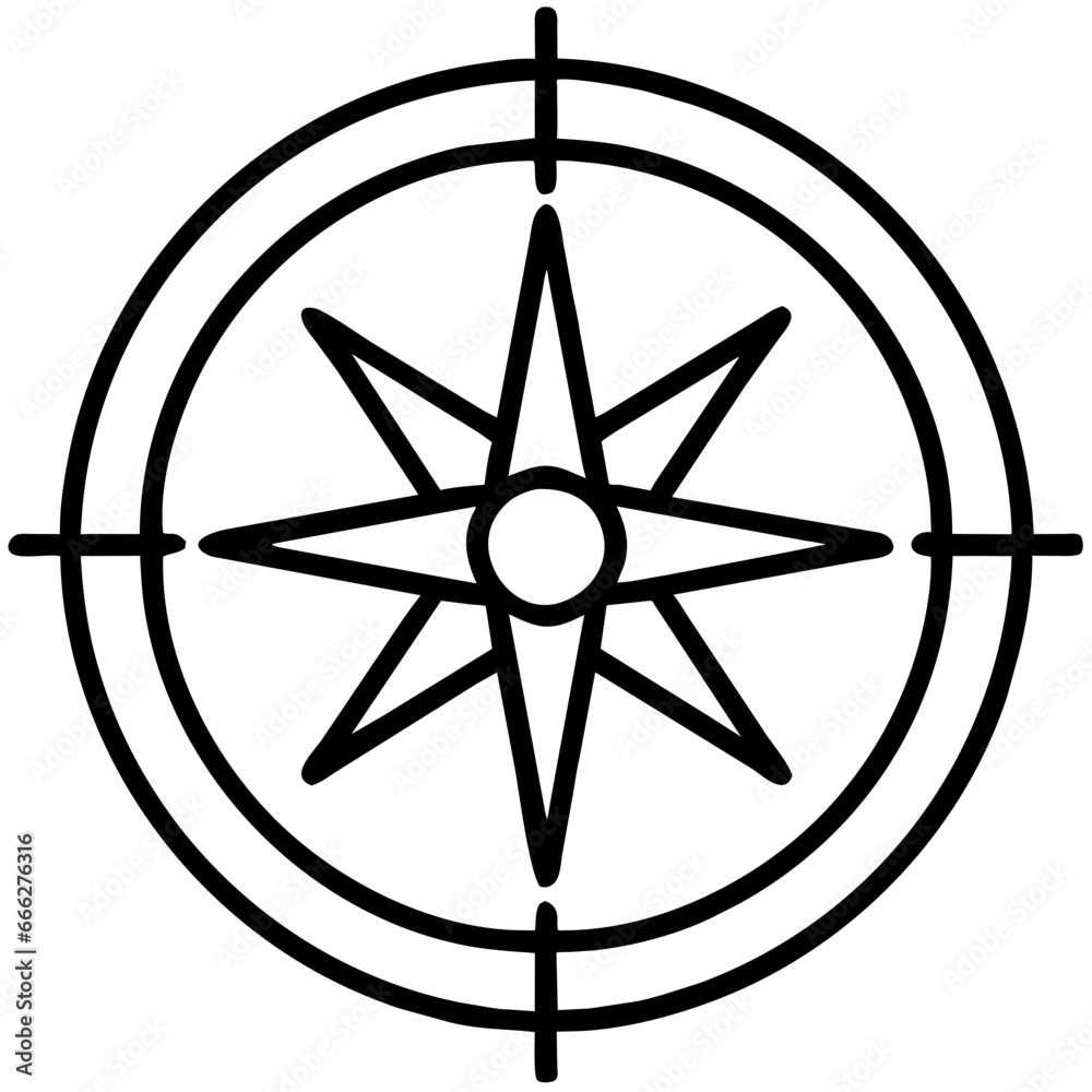 compass on a white background