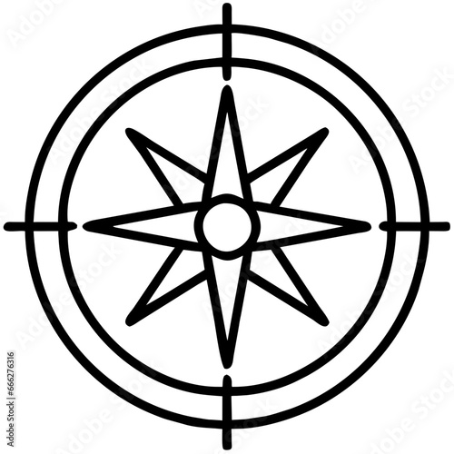 compass on a white background