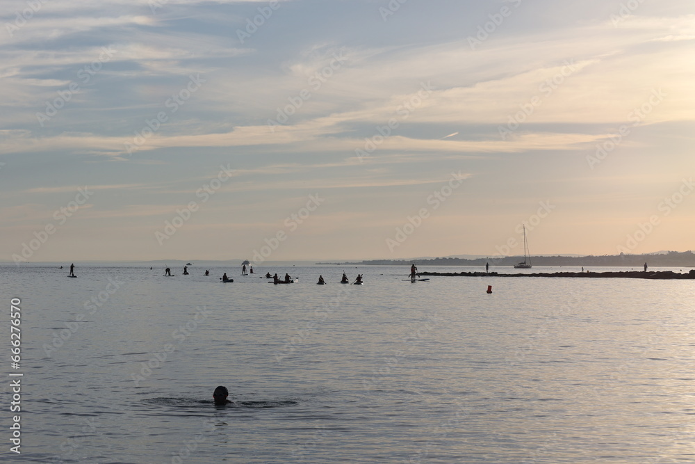 Marbella, Costa Del Sol, Spain. Sunset on the beach. Marbella, Costa Del Sol, Spain. Sunset on the beach.