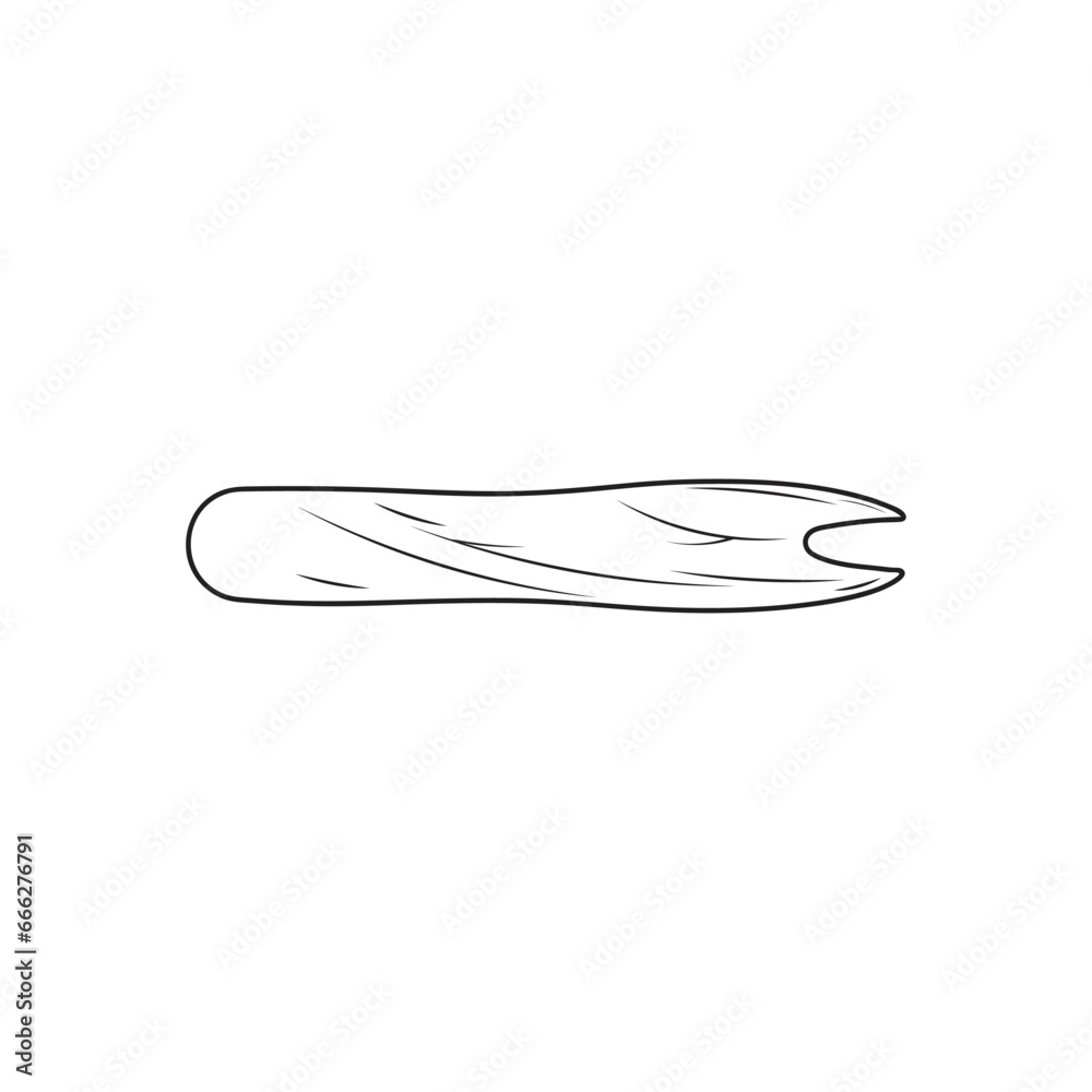 Hand drawn Kids drawing Cartoon Vector illustration wooden chip fork Isolated in doodle style Hand drawn Kids drawing Cartoon Vector illustration wooden chip fork Isolated in doodle style
